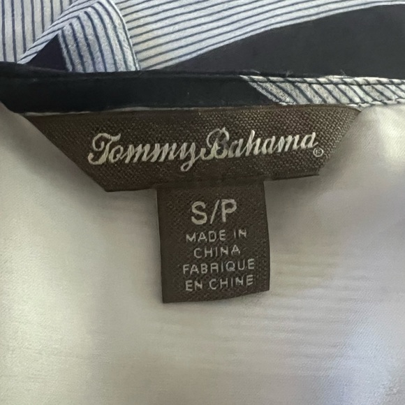 Tommy Bahama Women Blue White Chateau Stripe Midi Dress Size Small Belt A9 - Picture 2 of 10
